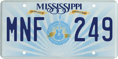 MS license plate MNF249