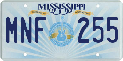 MS license plate MNF255