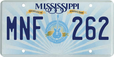 MS license plate MNF262