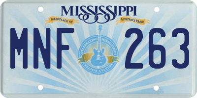 MS license plate MNF263