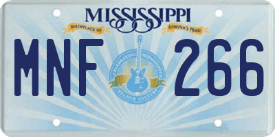 MS license plate MNF266