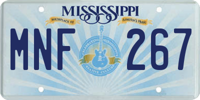MS license plate MNF267