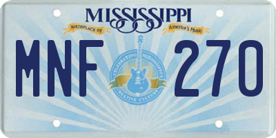 MS license plate MNF270