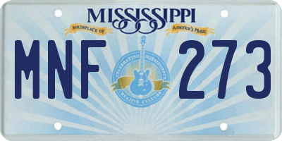 MS license plate MNF273