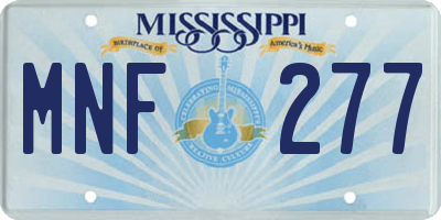 MS license plate MNF277
