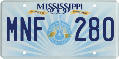 MS license plate MNF280