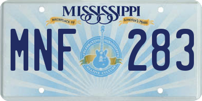 MS license plate MNF283