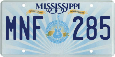 MS license plate MNF285