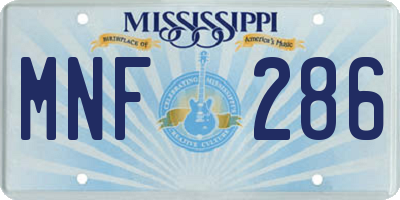 MS license plate MNF286