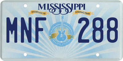 MS license plate MNF288