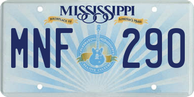 MS license plate MNF290
