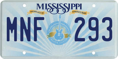 MS license plate MNF293