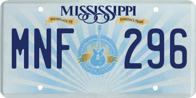 MS license plate MNF296