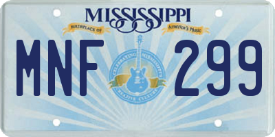 MS license plate MNF299