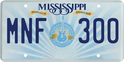 MS license plate MNF300