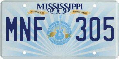 MS license plate MNF305