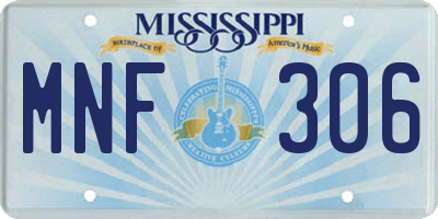 MS license plate MNF306