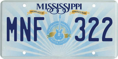 MS license plate MNF322