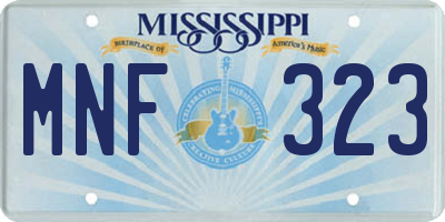 MS license plate MNF323