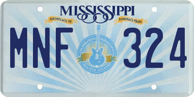 MS license plate MNF324