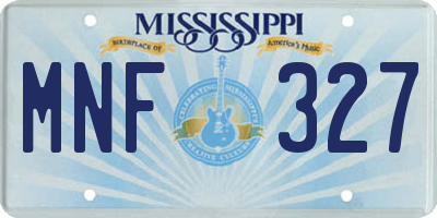 MS license plate MNF327