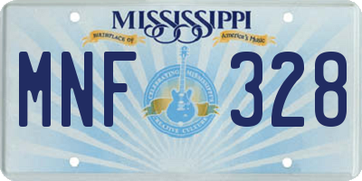 MS license plate MNF328