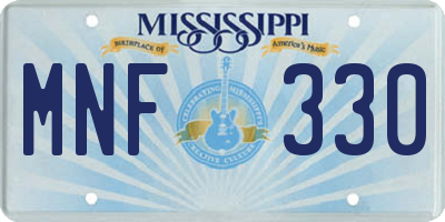 MS license plate MNF330