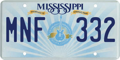 MS license plate MNF332
