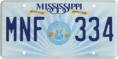 MS license plate MNF334