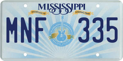 MS license plate MNF335