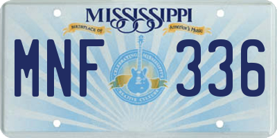 MS license plate MNF336