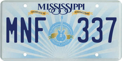 MS license plate MNF337