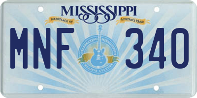 MS license plate MNF340
