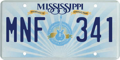MS license plate MNF341
