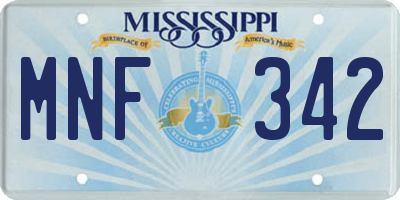 MS license plate MNF342