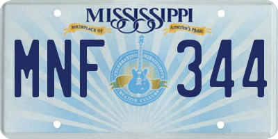 MS license plate MNF344