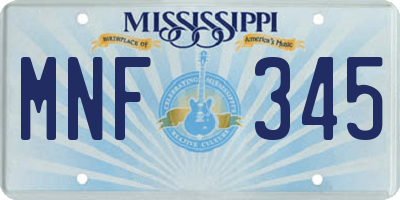 MS license plate MNF345
