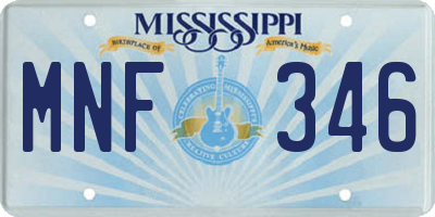 MS license plate MNF346