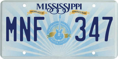 MS license plate MNF347