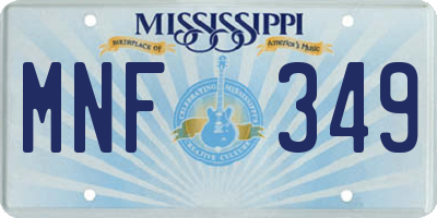 MS license plate MNF349