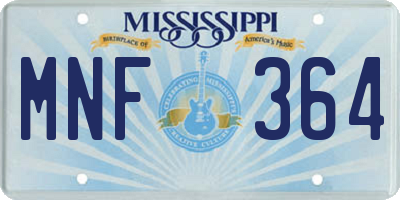 MS license plate MNF364