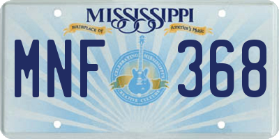 MS license plate MNF368