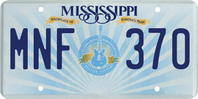 MS license plate MNF370
