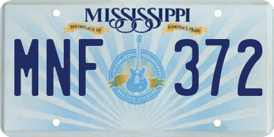 MS license plate MNF372