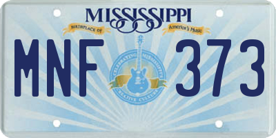 MS license plate MNF373