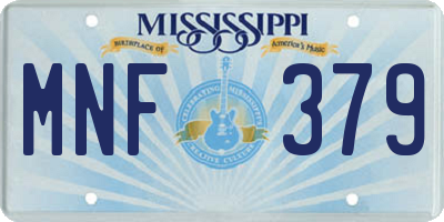 MS license plate MNF379