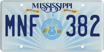 MS license plate MNF382