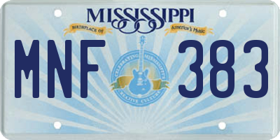 MS license plate MNF383