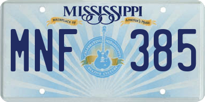 MS license plate MNF385