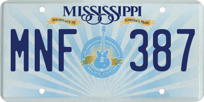 MS license plate MNF387